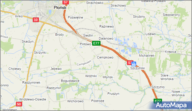 mapa Cempkowo, Cempkowo na mapie Targeo