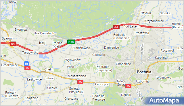 mapa Cikowice, Cikowice na mapie Targeo