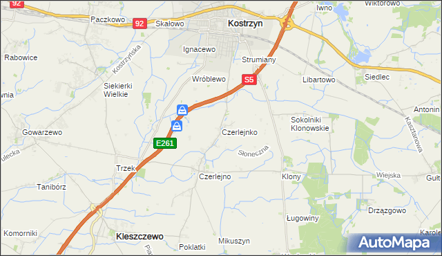 mapa Czerlejnko, Czerlejnko na mapie Targeo