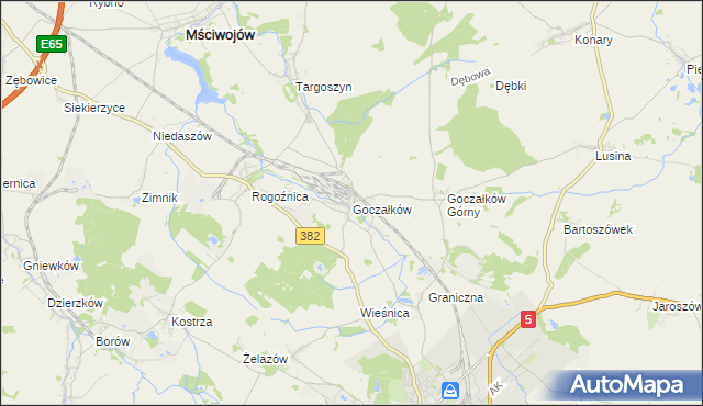 mapa Goczałków, Goczałków na mapie Targeo