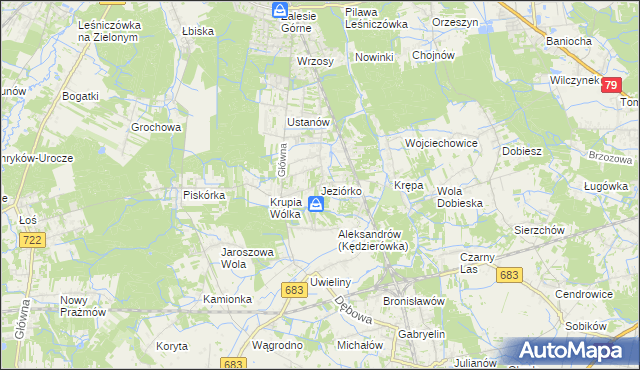 mapa Jeziórko gmina Prażmów, Jeziórko gmina Prażmów na mapie Targeo