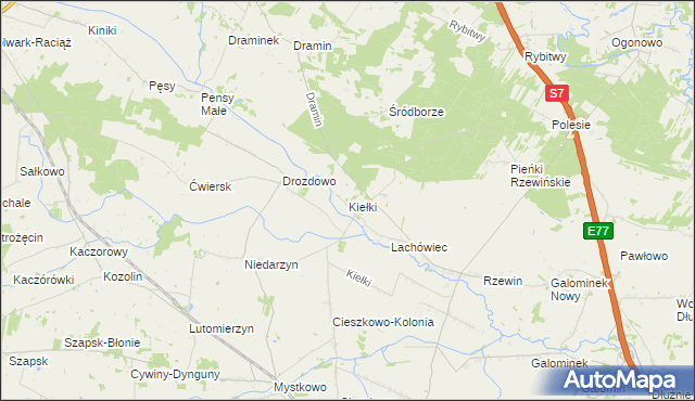 mapa Kiełki, Kiełki na mapie Targeo