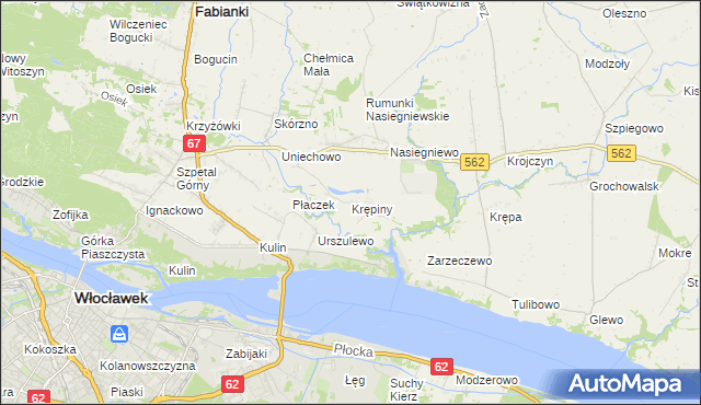 mapa Krępiny Kolonia, Krępiny Kolonia na mapie Targeo