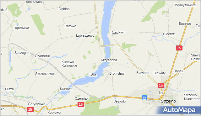 mapa Krzyżanna, Krzyżanna na mapie Targeo