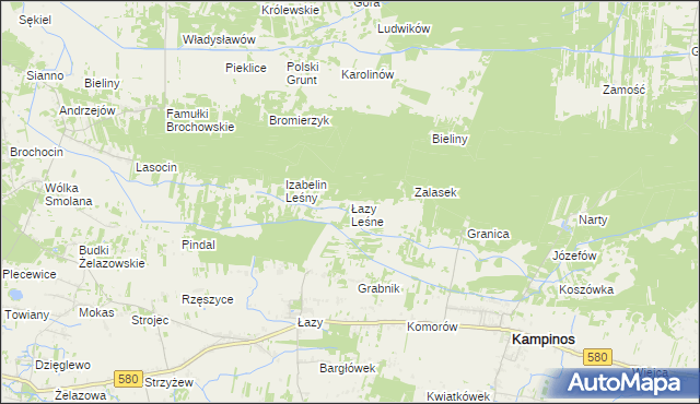 mapa Łazy Leśne, Łazy Leśne na mapie Targeo