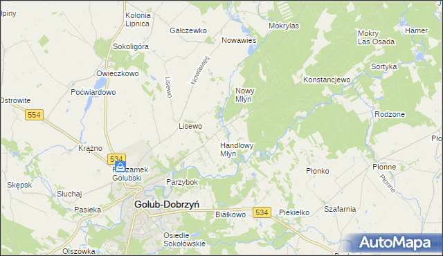 mapa Lisewo-Młyn, Lisewo-Młyn na mapie Targeo