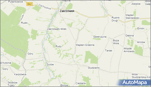 mapa Majdan-Grabina, Majdan-Grabina na mapie Targeo