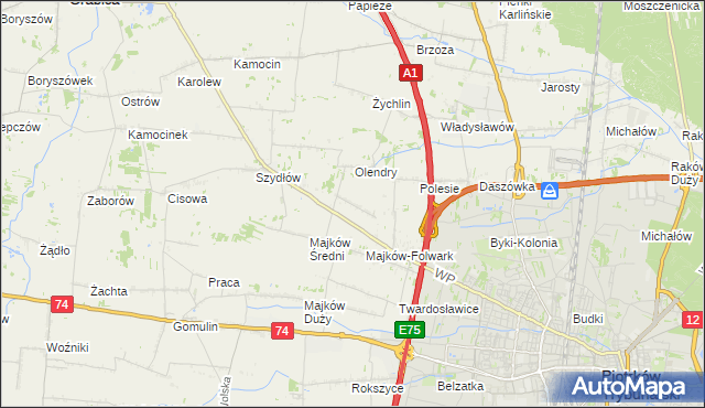 mapa Majków Mały, Majków Mały na mapie Targeo