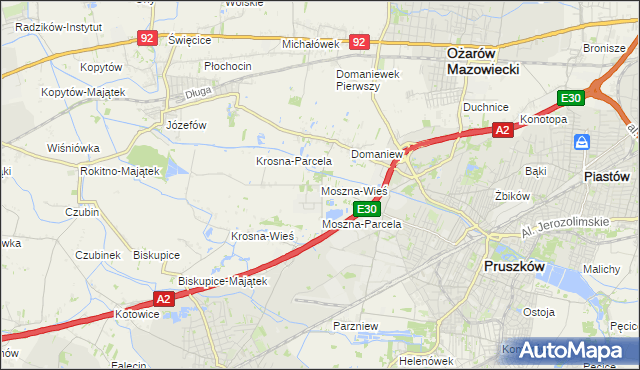 mapa Moszna-Wieś, Moszna-Wieś na mapie Targeo