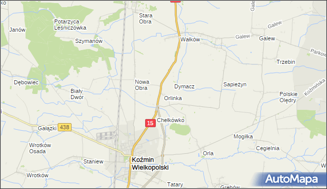 mapa Orlinka, Orlinka na mapie Targeo