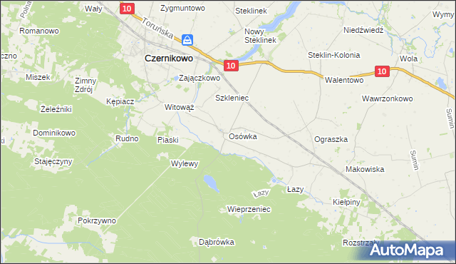 mapa Osówka gmina Czernikowo, Osówka gmina Czernikowo na mapie Targeo