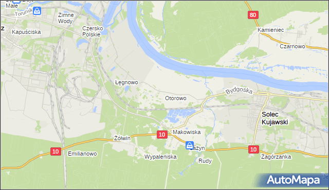 mapa Otorowo gmina Solec Kujawski, Otorowo gmina Solec Kujawski na mapie Targeo