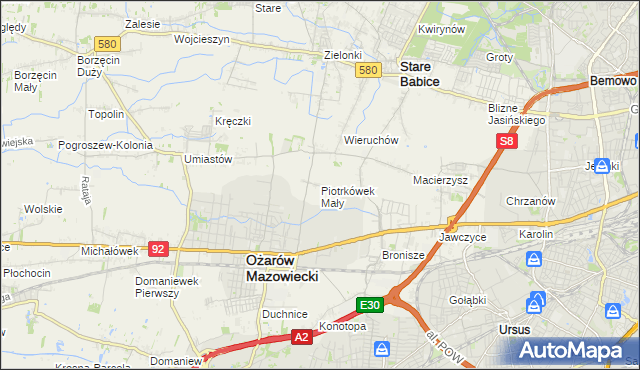 mapa Piotrkówek Mały, Piotrkówek Mały na mapie Targeo