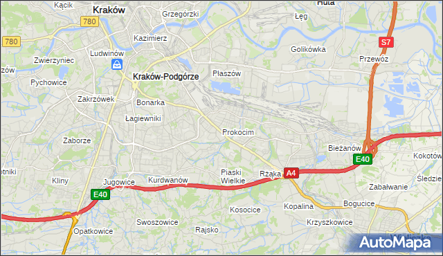 mapa Prokocim, Prokocim na mapie Targeo