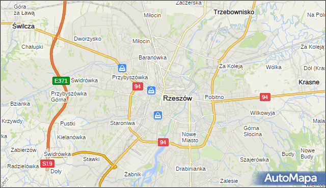 mapa Rzeszów, Rzeszów na mapie Targeo