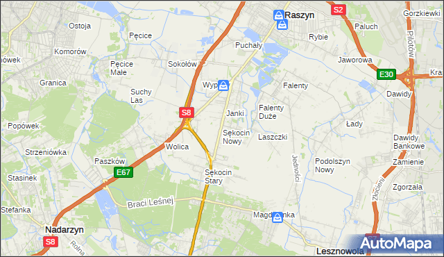 mapa Sękocin Nowy, Sękocin Nowy na mapie Targeo