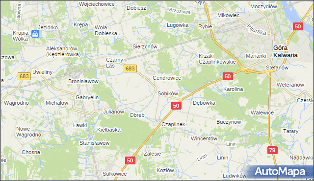 mapa Sobików, Sobików na mapie Targeo