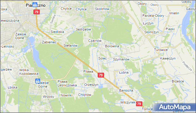 mapa Solec gmina Góra Kalwaria, Solec gmina Góra Kalwaria na mapie Targeo