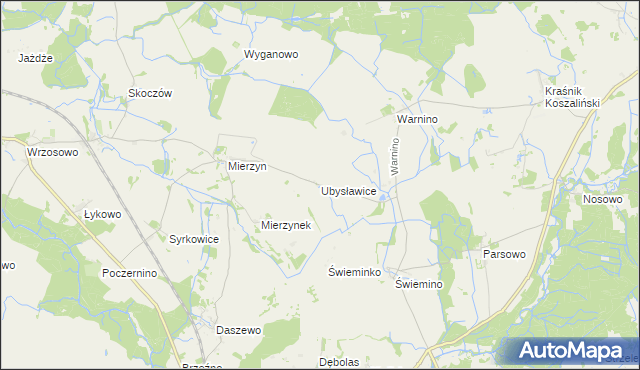 mapa Ubysławice, Ubysławice na mapie Targeo