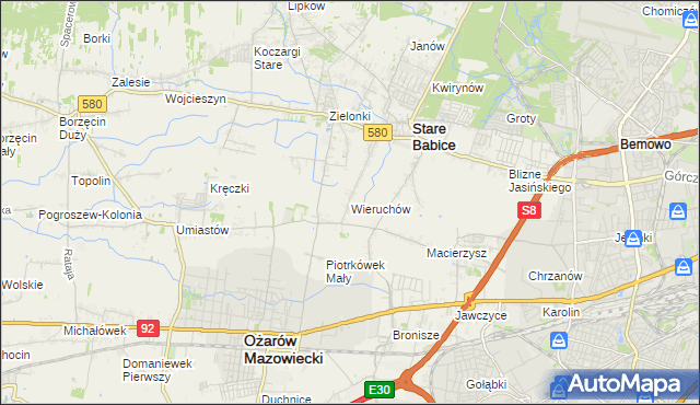 mapa Wieruchów, Wieruchów na mapie Targeo