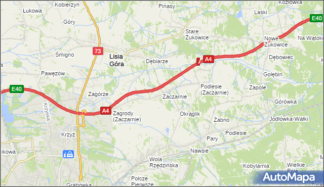 mapa Zaczarnie, Zaczarnie na mapie Targeo