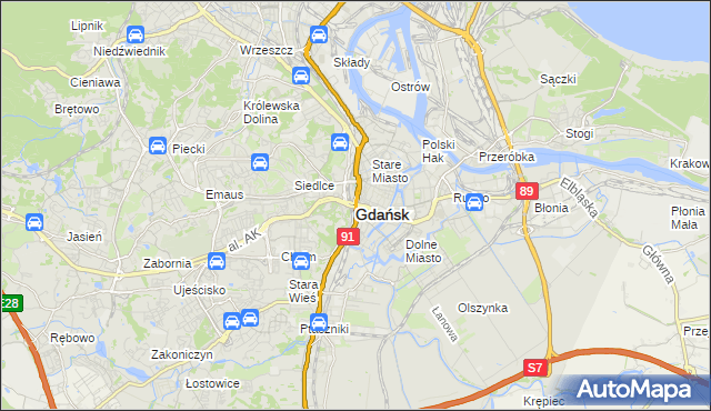 mapa Gdańska, Gdańsk na mapie Targeo