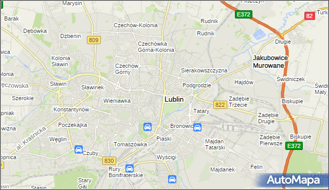 mapa Lublina, Lublin na mapie Targeo