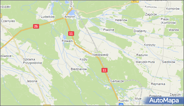 mapa Niedźwiedź gmina Ostrzeszów, Niedźwiedź gmina Ostrzeszów na mapie Targeo