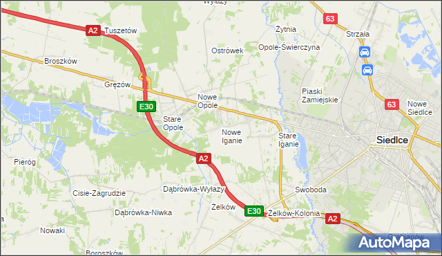 mapa Nowe Iganie, Nowe Iganie na mapie Targeo