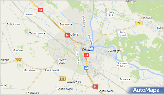 mapa Oława, Oława na mapie Targeo