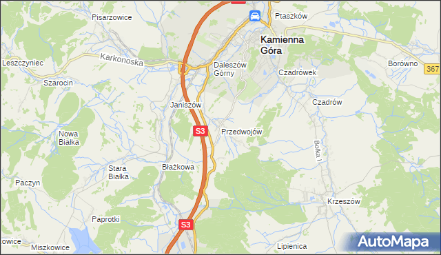 mapa Przedwojów, Przedwojów na mapie Targeo
