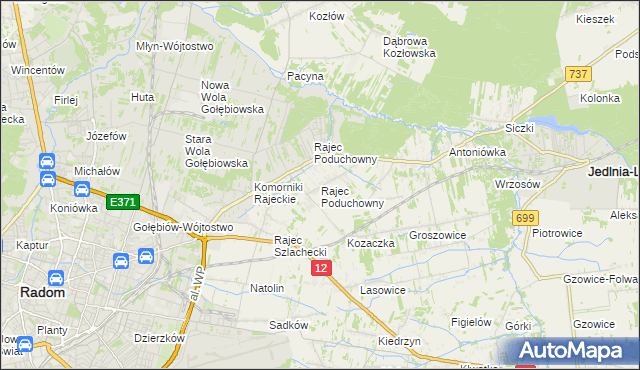 mapa Rajec Poduchowny, Rajec Poduchowny na mapie Targeo