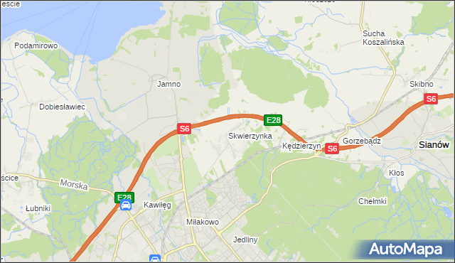 mapa Skwierzynka, Skwierzynka na mapie Targeo