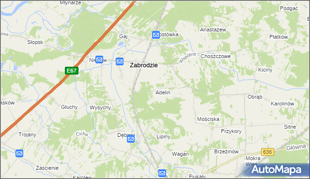 mapa Adelin gmina Zabrodzie, Adelin gmina Zabrodzie na mapie Targeo
