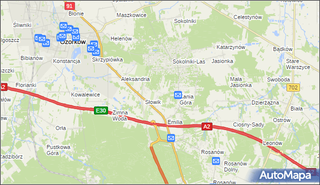 mapa Adolfów gmina Zgierz, Adolfów gmina Zgierz na mapie Targeo