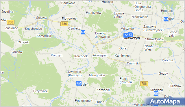 mapa Akwizgran, Akwizgran na mapie Targeo