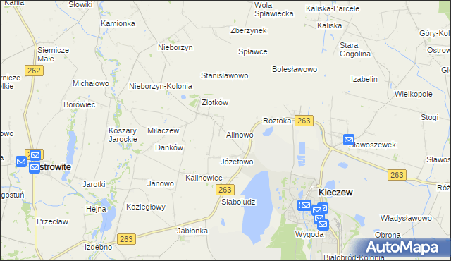 mapa Alinowo, Alinowo na mapie Targeo
