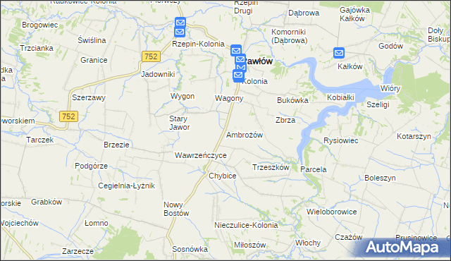 mapa Ambrożów, Ambrożów na mapie Targeo