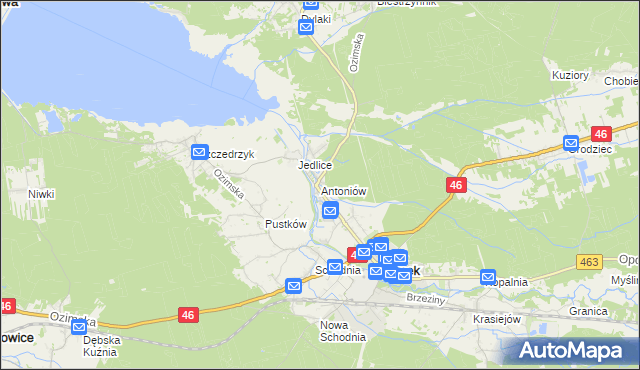 mapa Antoniów gmina Ozimek, Antoniów gmina Ozimek na mapie Targeo