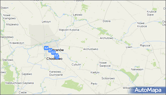 mapa Archutówko, Archutówko na mapie Targeo