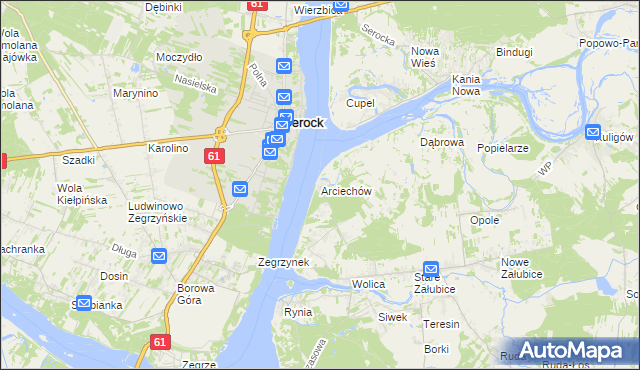 mapa Arciechów gmina Radzymin, Arciechów gmina Radzymin na mapie Targeo