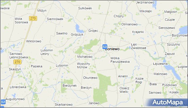 mapa Arciszewo gmina Boniewo, Arciszewo gmina Boniewo na mapie Targeo