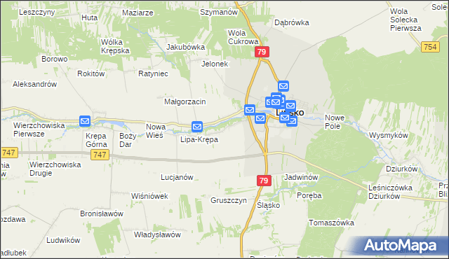 mapa Babilon gmina Lipsko, Babilon gmina Lipsko na mapie Targeo