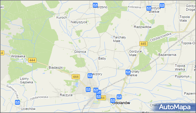 mapa Baby gmina Odolanów, Baby gmina Odolanów na mapie Targeo