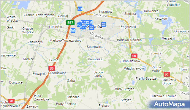mapa Badowo-Dańki, Badowo-Dańki na mapie Targeo