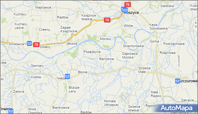 mapa Barczków, Barczków na mapie Targeo