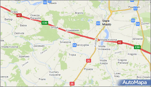 mapa Barczygłów, Barczygłów na mapie Targeo