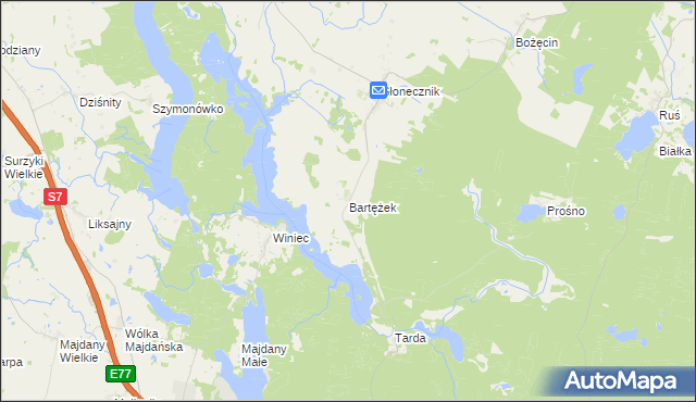mapa Bartężek, Bartężek na mapie Targeo