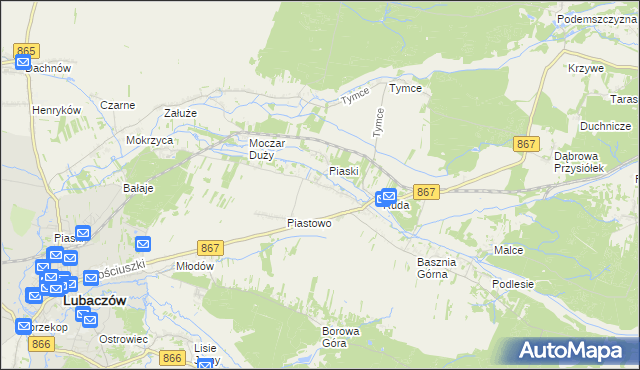 mapa Basznia Dolna, Basznia Dolna na mapie Targeo