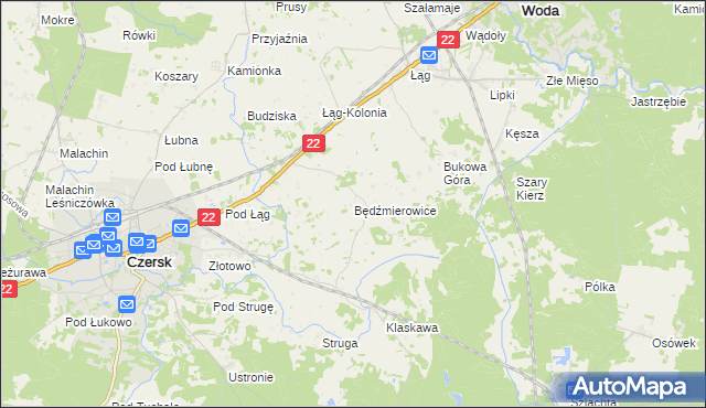 mapa Będźmierowice, Będźmierowice na mapie Targeo